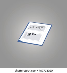 Book new document isometric design illustration