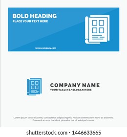 Book, Newspaper, Paper, Notebook, Phonebook SOlid Icon Website Banner and Business Logo Template