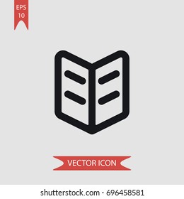 Book or newspaper vector icon, illustration symbol