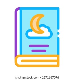 Book Night Story Icon Vector. Outline Book Night Sleep Story Sign. Isolated Contour Symbol Illustration