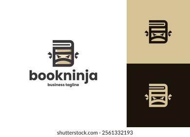 book ninja mascot logo vector