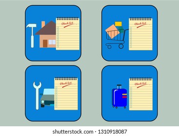 Book note for check list vector illustration.