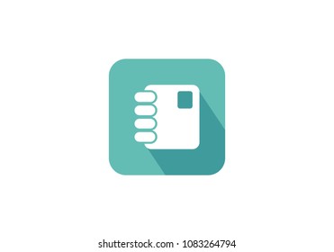 Book note icon symbol logo