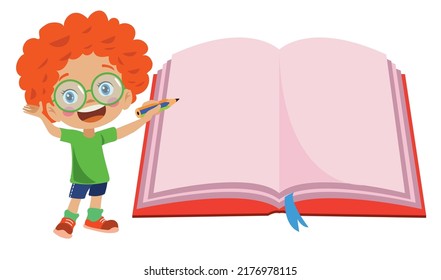 Buchnotenpapier und Cute Boy