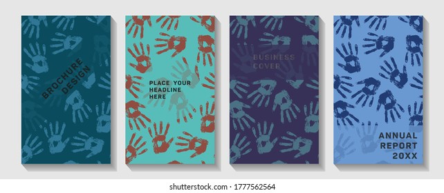 Book notebook cover with colorful hands. The concept of charity, volunteer, kindnees, election, voting, conert concept.