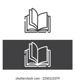 Book, notebook icon in two variants, white and black.