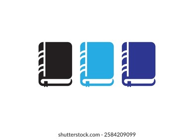 Book notebook icon vector silhouette isolated in white background