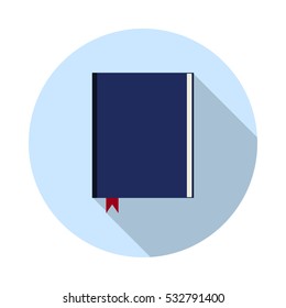 Book, notebook long shadow flat icon.