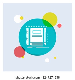 Book, notebook, notepad, pocket, sketching White Glyph Icon colorful Circle Background