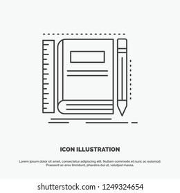 Book, notebook, notepad, pocket, sketching Icon. Line vector gray symbol for UI and UX, website or mobile application