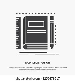 Book, notebook, notepad, pocket, sketching Icon. glyph vector gray symbol for UI and UX, website or mobile application
