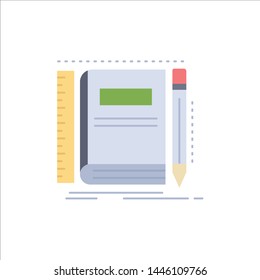 Book, notebook, notepad, pocket, sketching Flat Color Icon Vector
