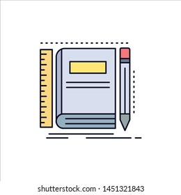 Book, notebook, notepad, pocket, sketching Flat Color Icon Vector
