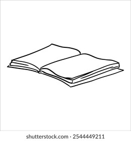 Libro, cuaderno, libro de texto dibujado a mano doodle Ilustración vectorial lineal