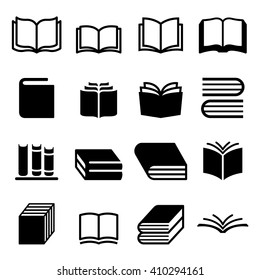 Book, notebook,text book, paper, book shelf icons set