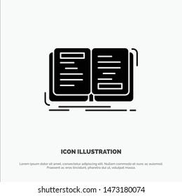 Book, Novel, Story, Writing, Theory solid Glyph Icon vector