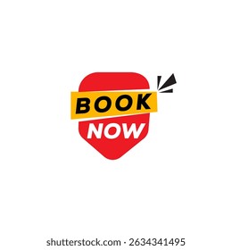 Book now banner  icon design. Announcement Modern style template
