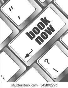 Book now button on keyboard key, web icon, web button vector illustration