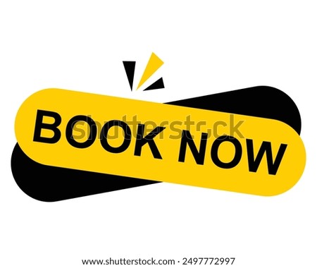 Book now button. Book now text web template. Modern web Banner template