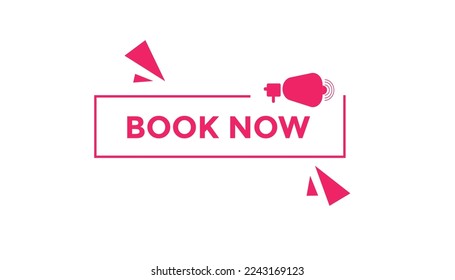 Book now button web banner templates. Vector Illustration

