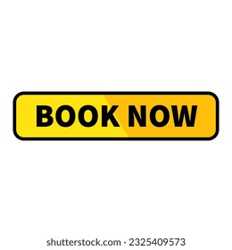 Book Now Button In Yellow Duo Color And Rectangle Shape With Black Line For Advertising
