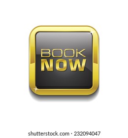 Book Now Gold Vector Icon Button