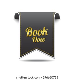Book Now golden Vector Icon Design