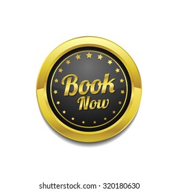 Book Now Golden Vector Icon Button