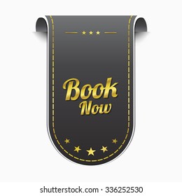 Book Now golden Vector Icon Design