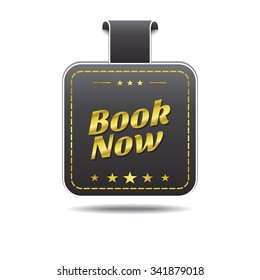 Book Now golden Vector Icon Design