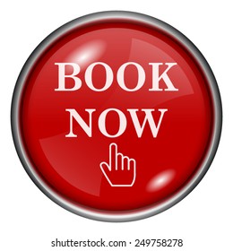 Book now icon. Internet button on white background. 