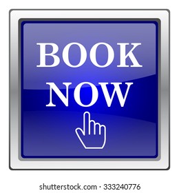 Book now icon. Internet button on white background. EPS10 vector.