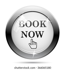 Book now icon. Internet button on white background. EPS10 vector.