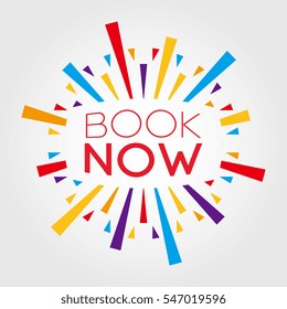 Book Now. Poster, Banner, Greeting Template. Vector Illustration