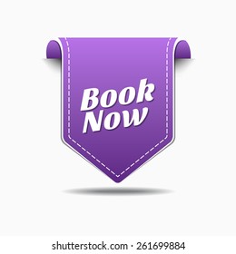 Book Now Purple Vector Icon Design