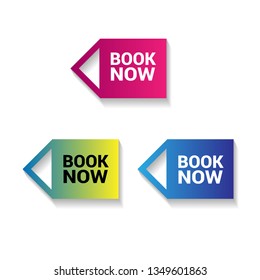  Book now realistic label,sticker and Tag.