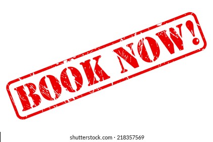 Book now red stamp text on white