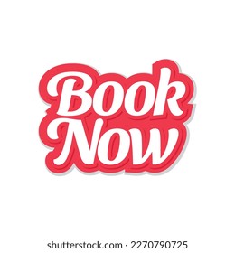 Book now. Vector hand drawn lettering. Isolated on white background.