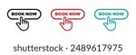 Book now vector icons set