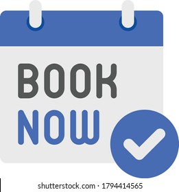 Book now. Vector web interface buttons set. Book now calendar badge. flat simple trend modern logo graphic art mobile app design isolated. concept of reserve room or bed in hostel or motel for journey