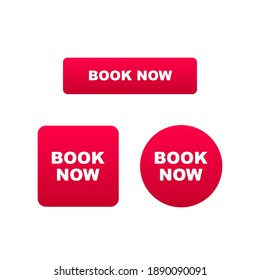 Vector de diseño de botones Web "Book Now", icono "Book Now"