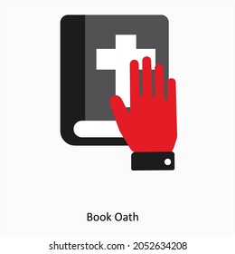 Book Oath or Pledge Icon Concept