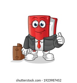 book office worker mascot. cartoon vector