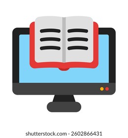 Book on a computer screen suitable for online learning platforms, digital libraries, ebook websites, educational blogs, and techrelated articles.