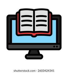 Book on a computer screen suitable for online learning platforms, digital libraries, ebook websites, educational blogs, and techrelated articles.