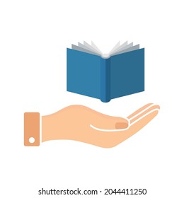 Book On Hand Design Vector.