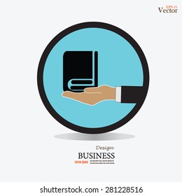 book on hand.vector illustration.