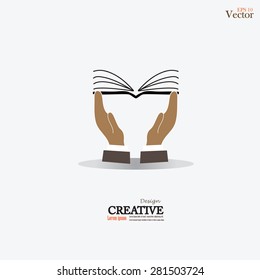 book on hand.vector illustration.