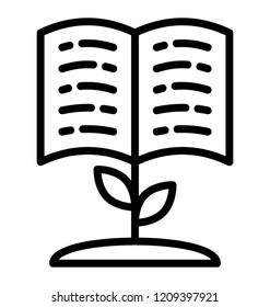 A book on a plant showing knowledge 