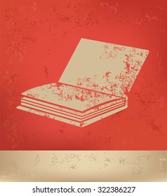 Book on red background,poster grunge design